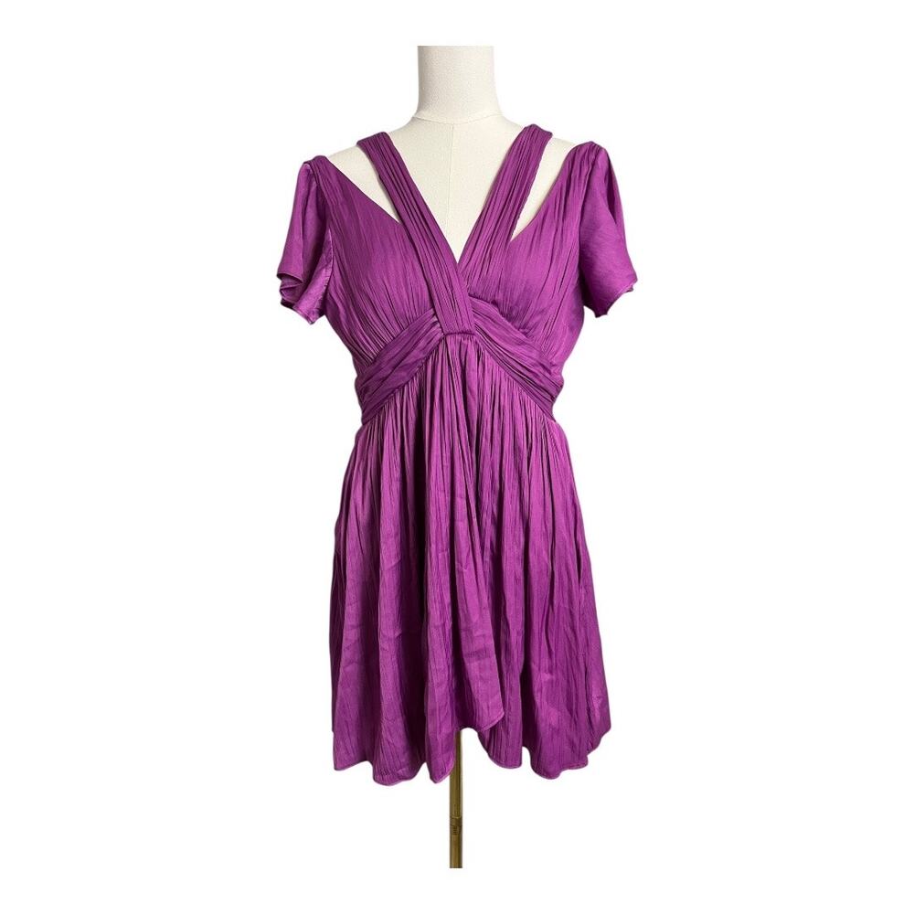 Anthropologie Lilac Purple Silky Satin Cocktail Dress Party Brunch Date Night 0P